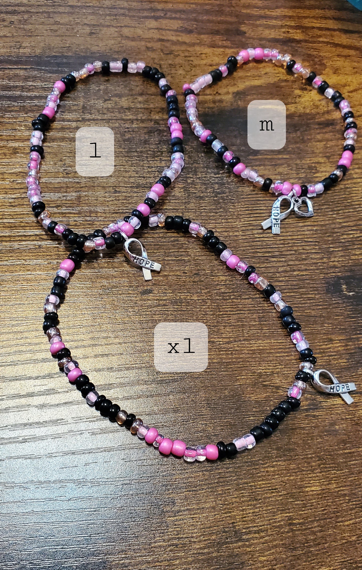 Cancer support short necklace and earrings set