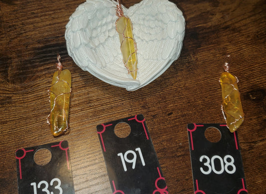 iridescent Yellow aura pendants