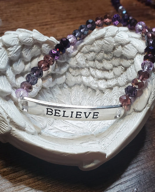 handmade purple inspiration believe bracelets