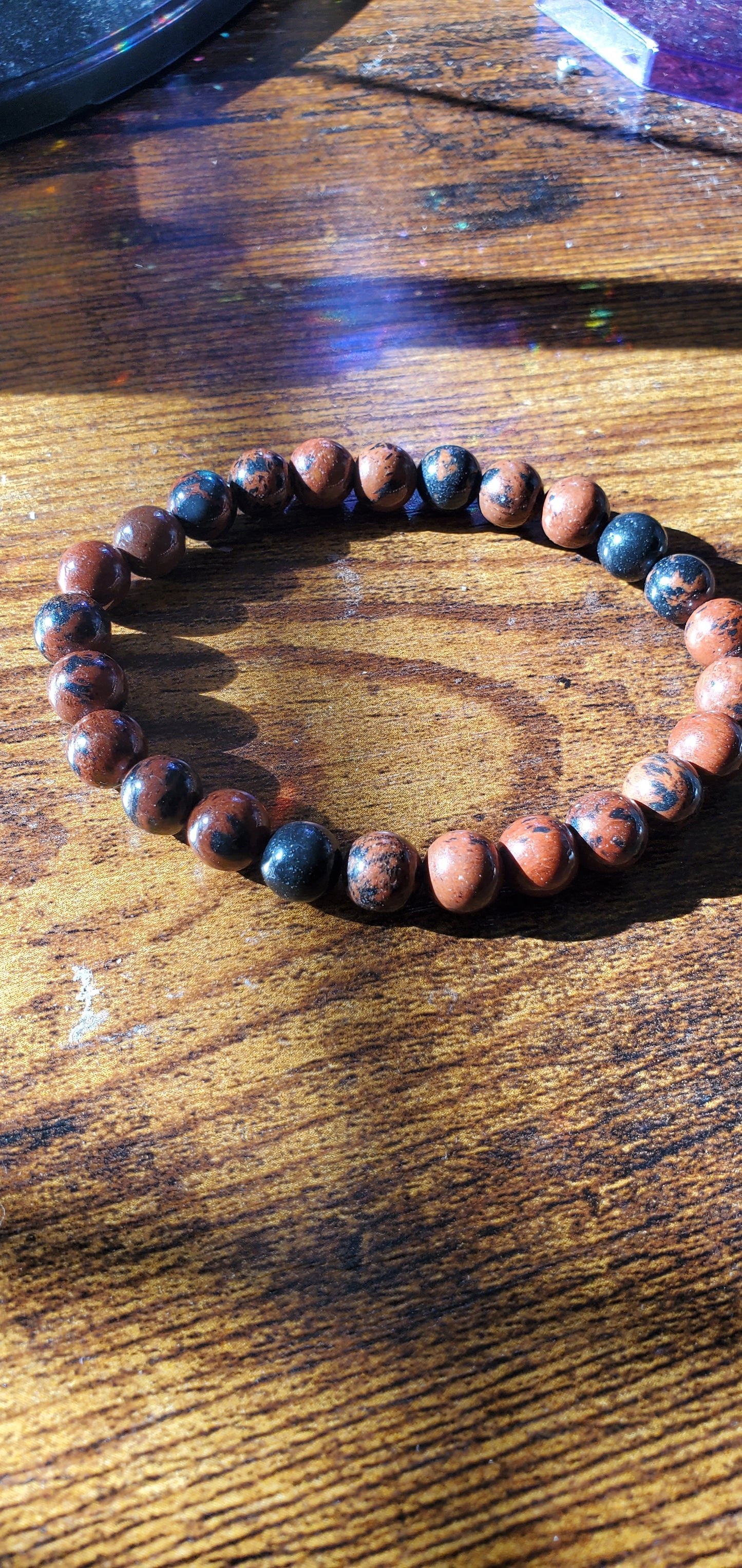 Protection mahogany stone bracelet