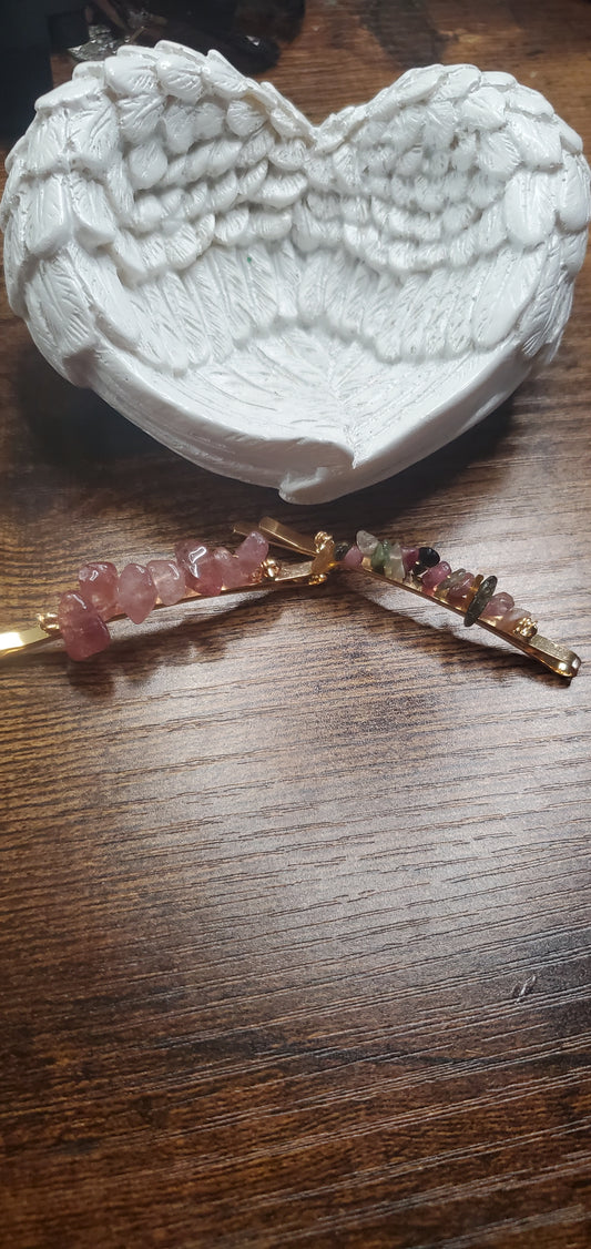 Stone hair clips pin