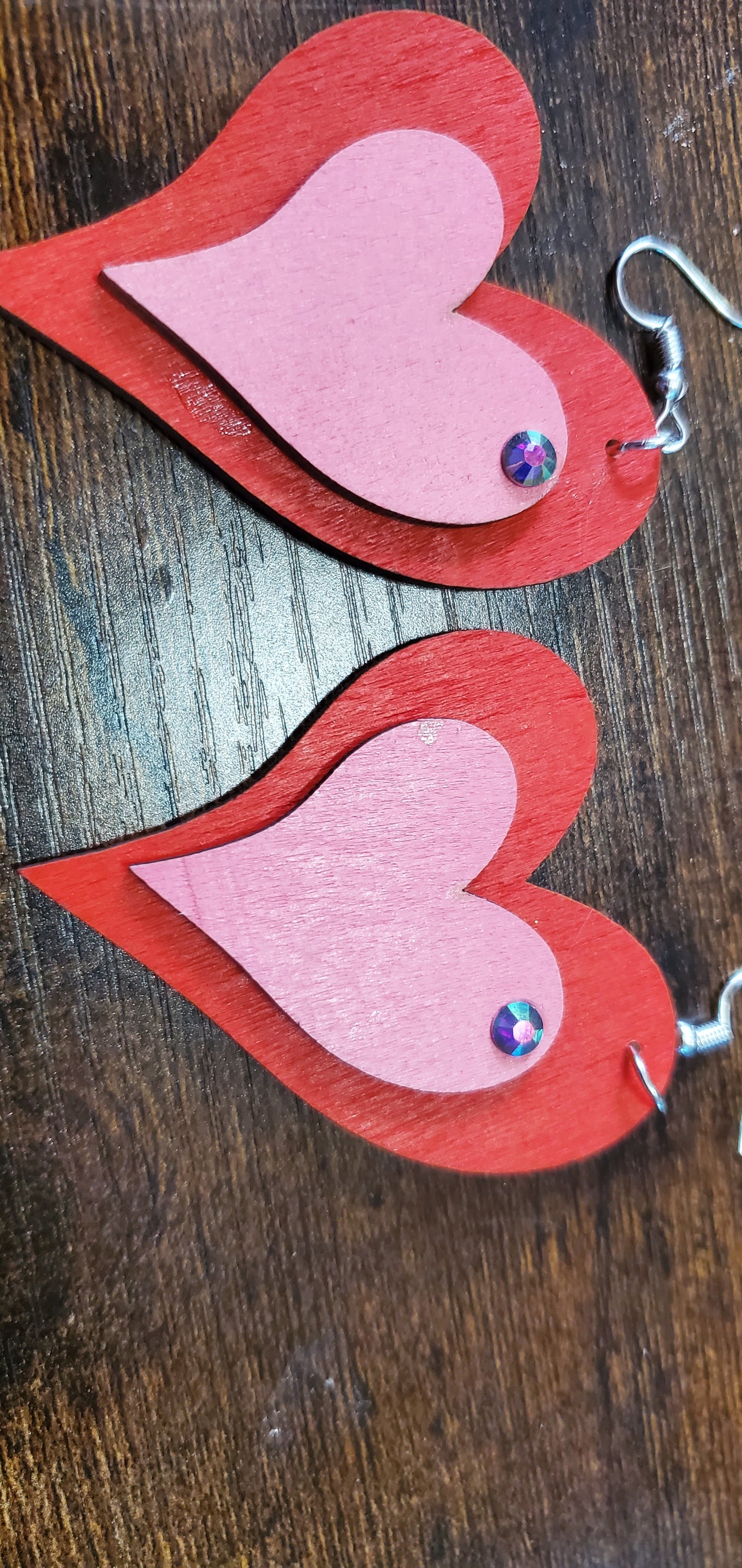 Heart double earrings