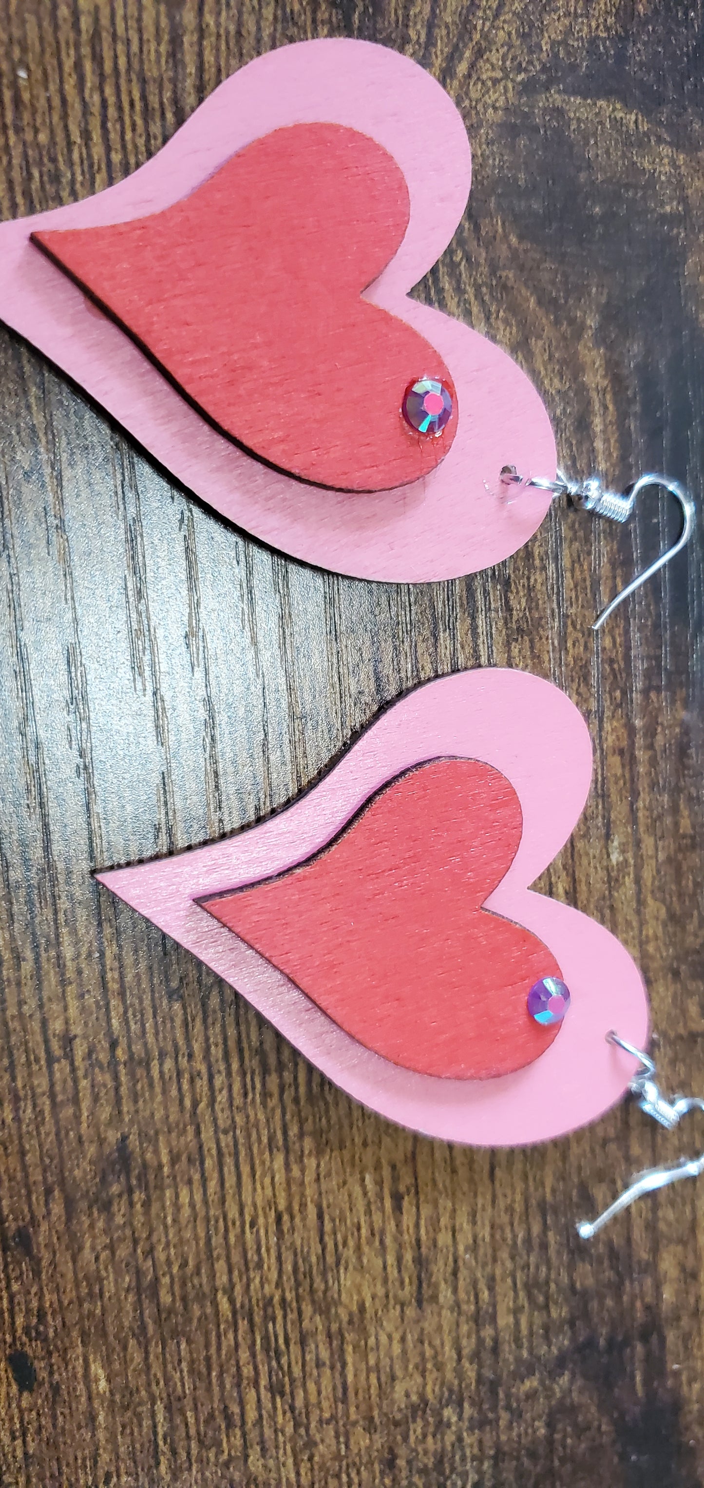 Heart double earrings