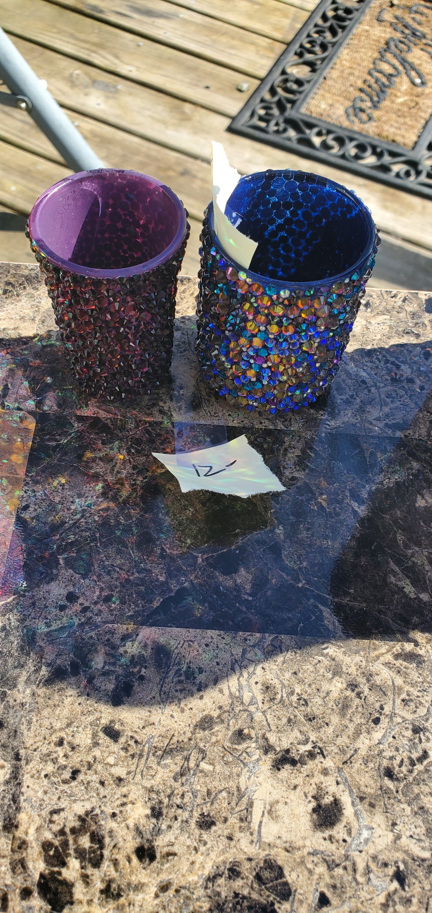 Glitter hot glass cups