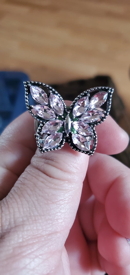 Pink butterfly ring papa