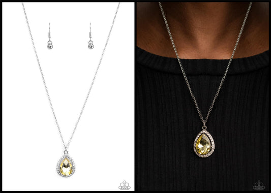 duchess blue yellow short necklace