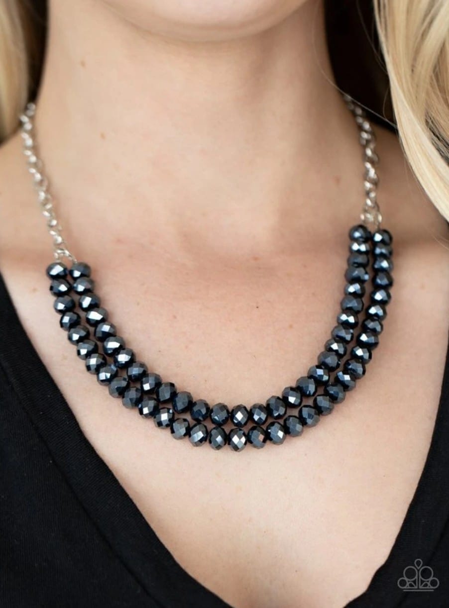 May The FIERCE Be With You - Silver/blue short necklace