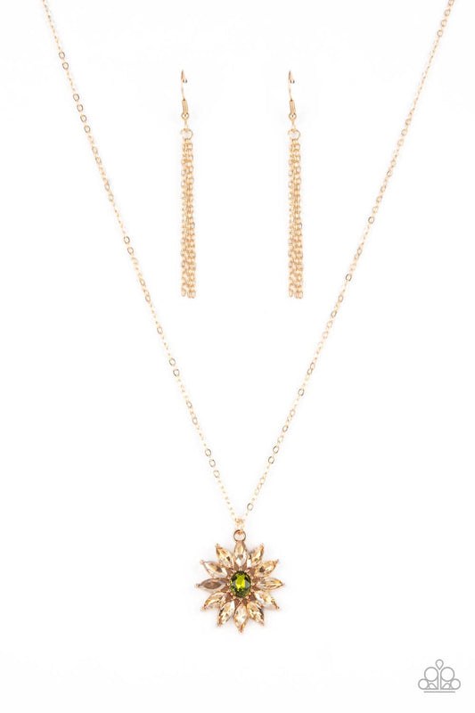 Formal Florals - Gold short necklace  147xx