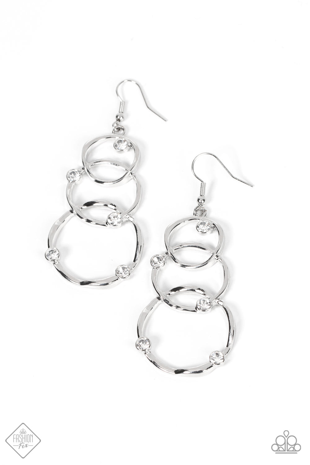 revolving radiant White earrings set