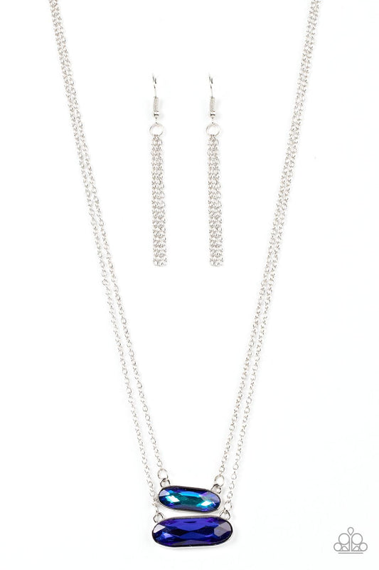 Double Bubble Burst - Blue  short layered necklace