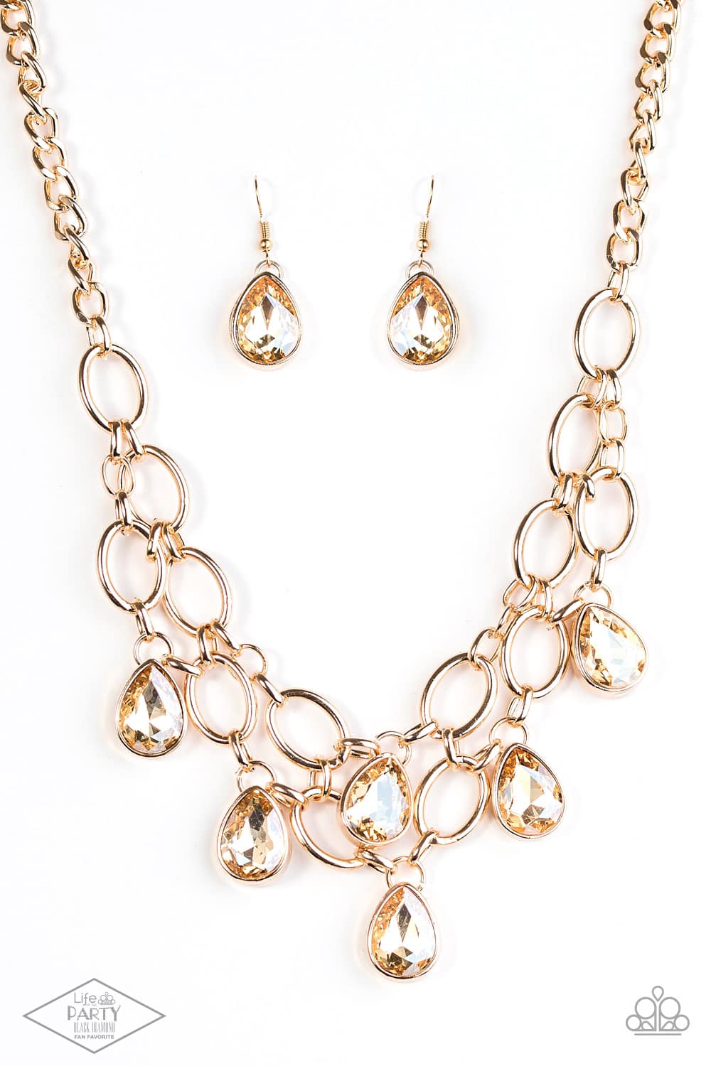 Show-Stopping Shimmer - Gold  short necklace set 34XX