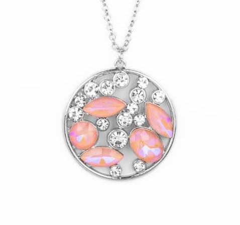 Iridescently Influential - Blue orange long necklace