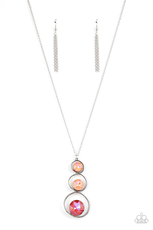 Celestial Courtier - Orange iridescent long necklace 133XX