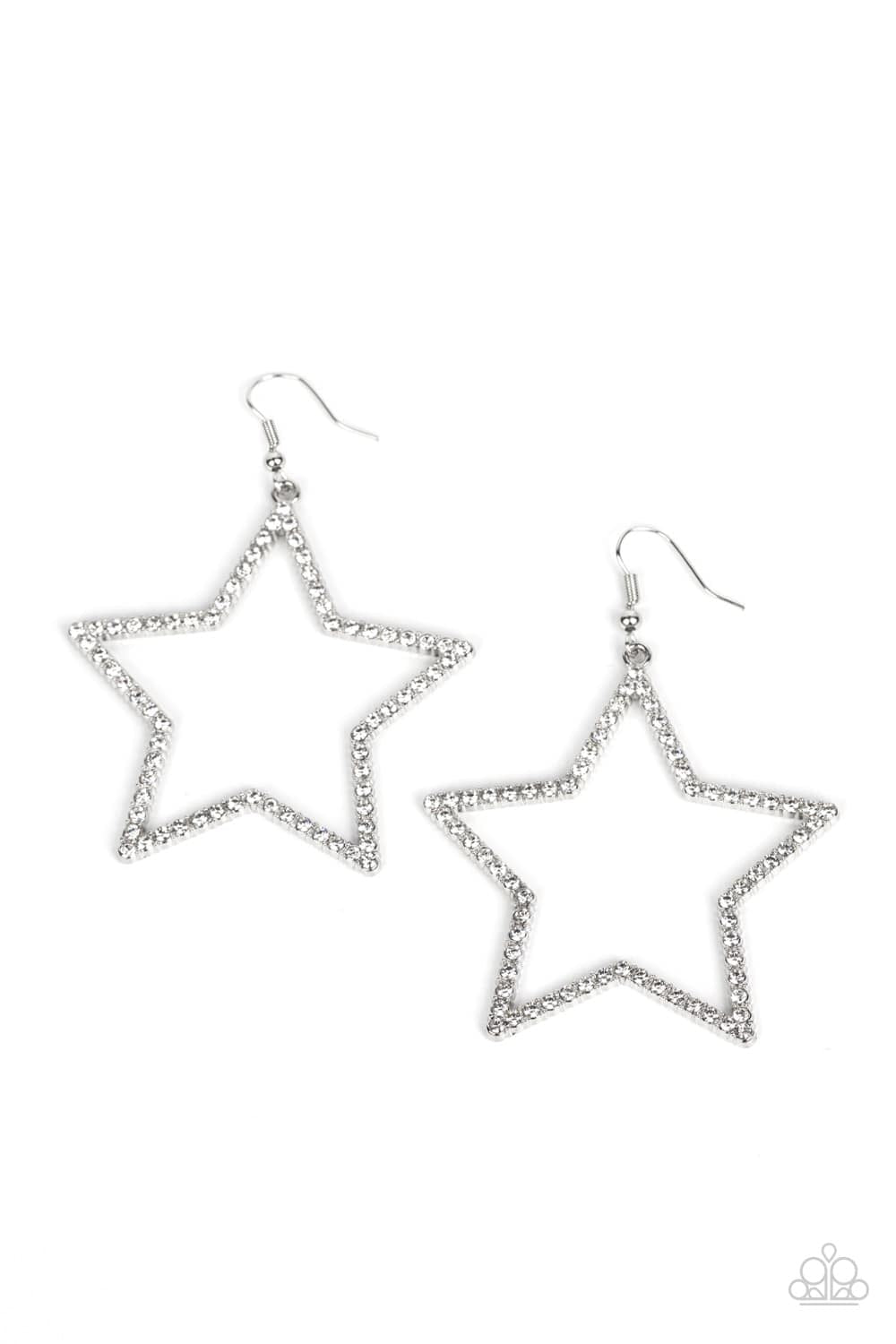 Supernova Sparkle - White Earrings
