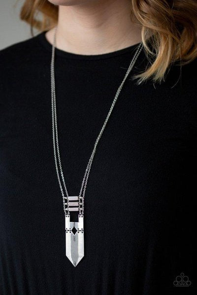 triassic era silver long necklace papa