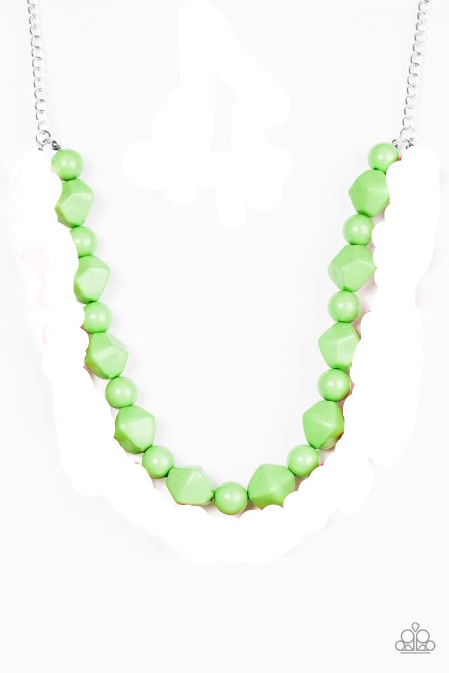 Rio Rhythm pink or green short necklace
