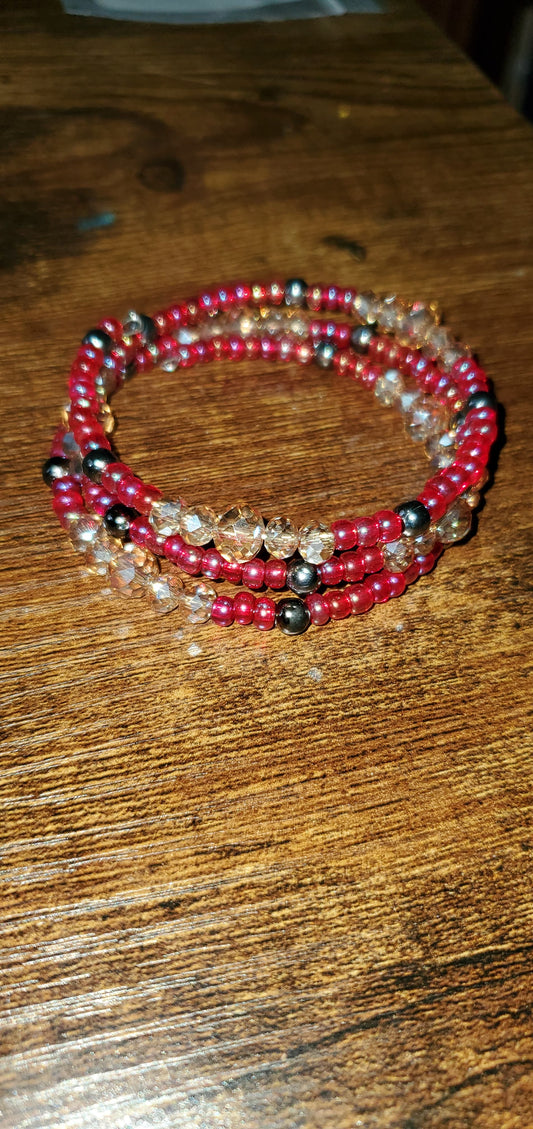 Golden Fire coil bracelet handmade kks151