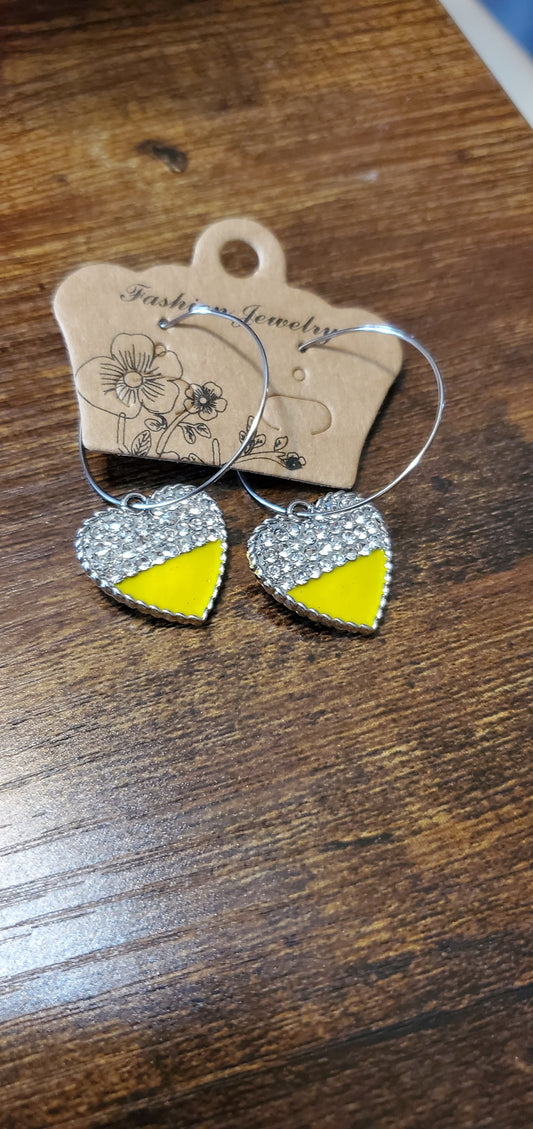 Yellow hearts earrings