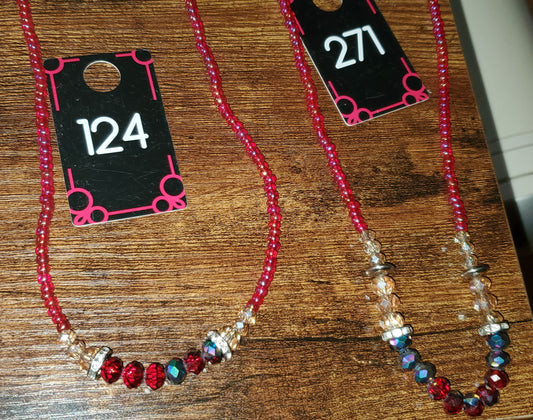 Desiree red iridescent necklace