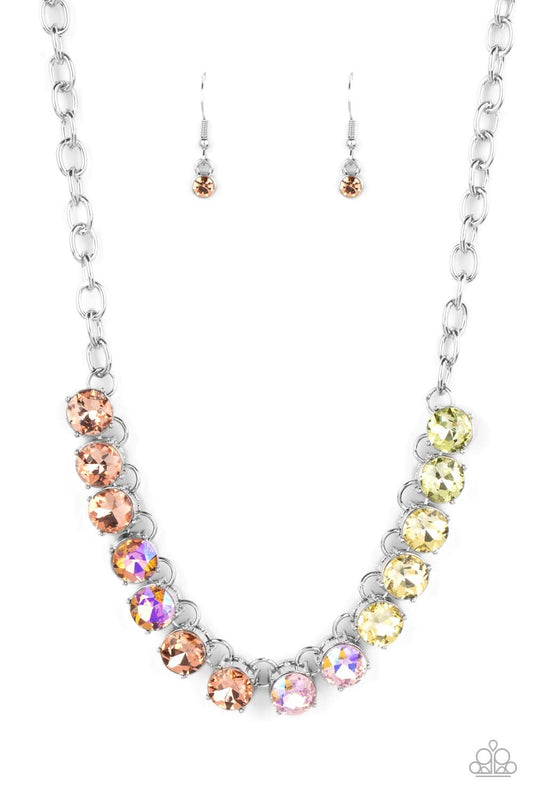 Rainbow Resplendence - Orange short necklace