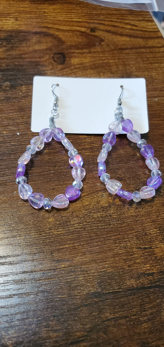 Fairytale purple pink handmade earrings