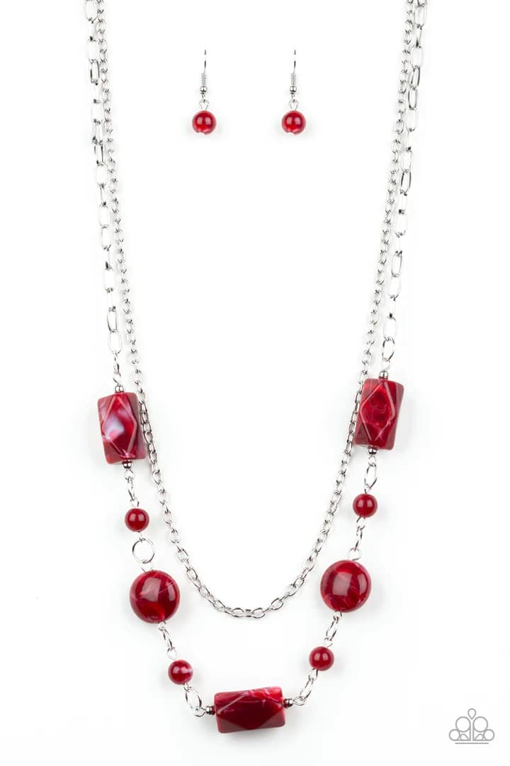 Colorfully Cosmopolitan Red short Necklace papa