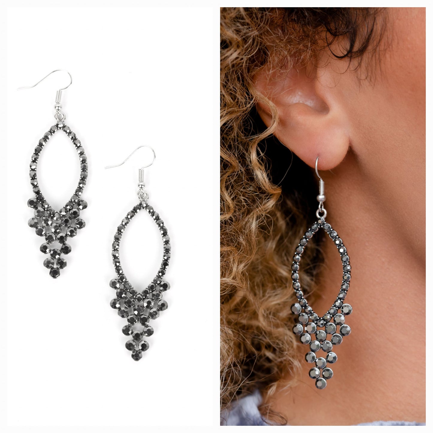 GLOWING off the Deep End - Silver earrings 051xx