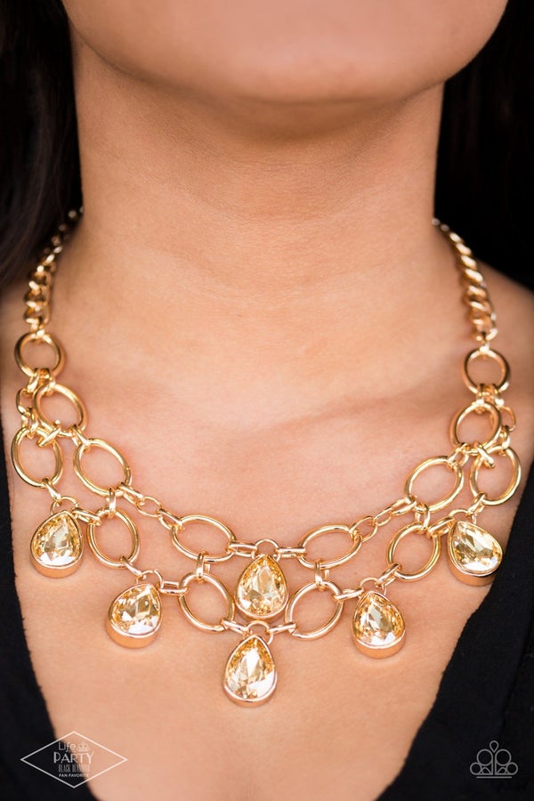 Show-Stopping Shimmer - Gold  short necklace set 34XX