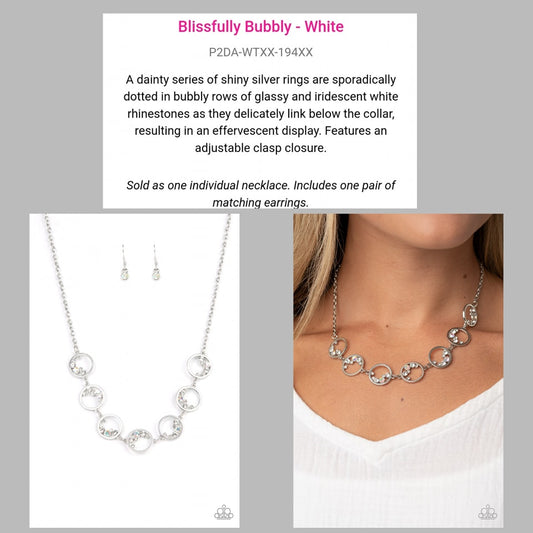 Blissfully Bubbly - White iridescent short necklace 194xx