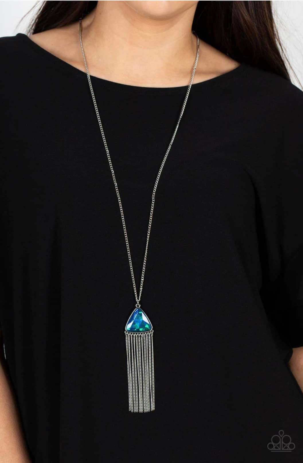 Proudly Prismatic - Blue long necklace oil