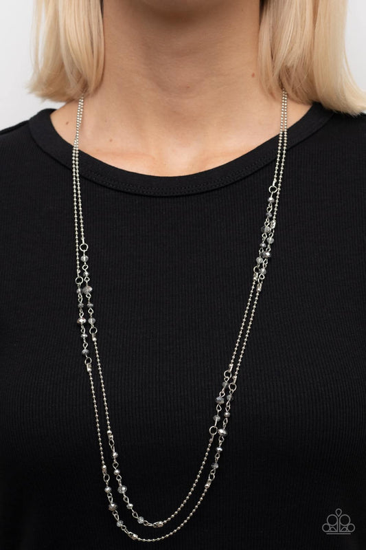 Petitely Prismatic - Silver layered long Necklace papa