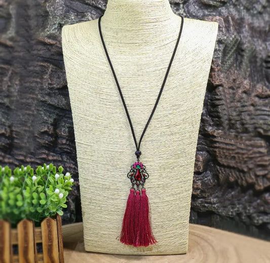 Passion fruit long pink necklace 9167