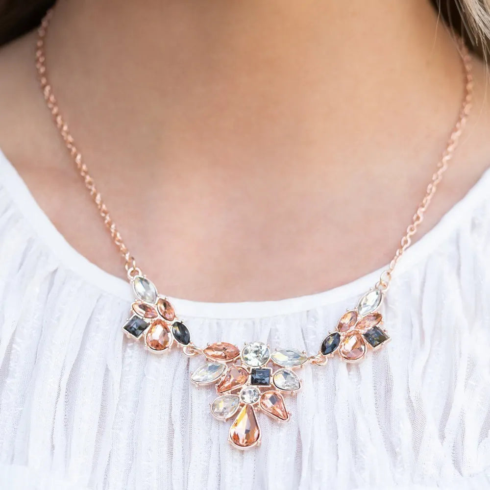 Completely Captivated - Rose Gold short iridescent necklace