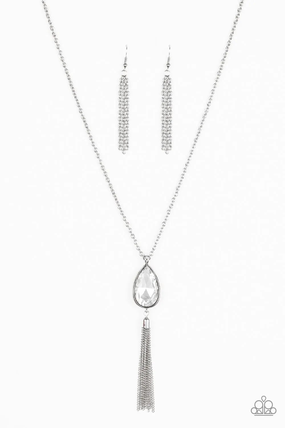 Elite Shine - White necklace long papa