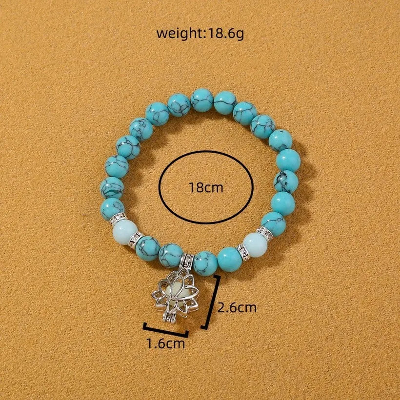 The moon lotus glow in dark bracelet 7456