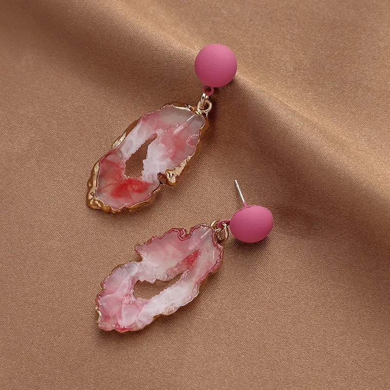 Rose quartz natural dew earrings 3472