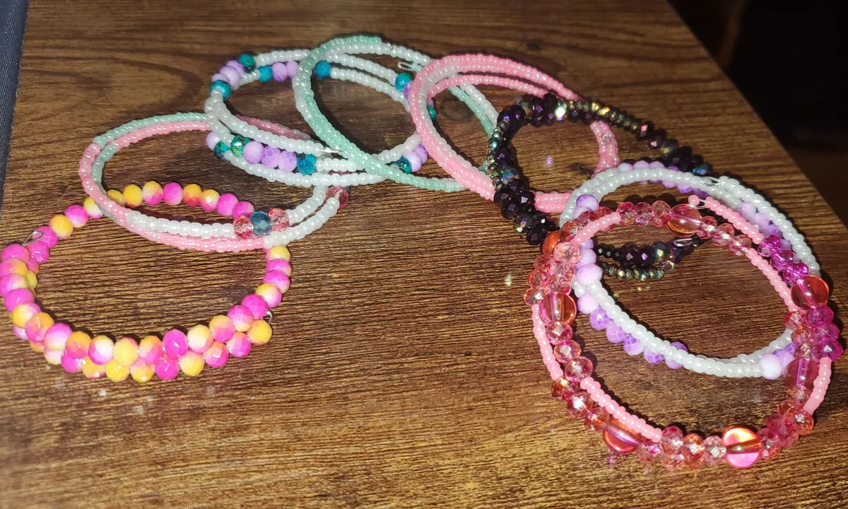 Assorted coils multiple bracelet handmade