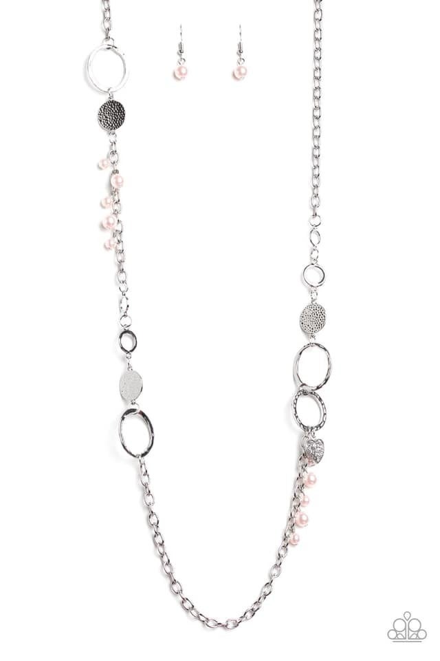 Unapologetic Flirt - Silver pink long necklace papa