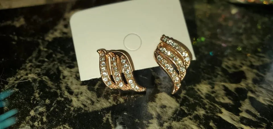 Elegant rose gold earrings 5215