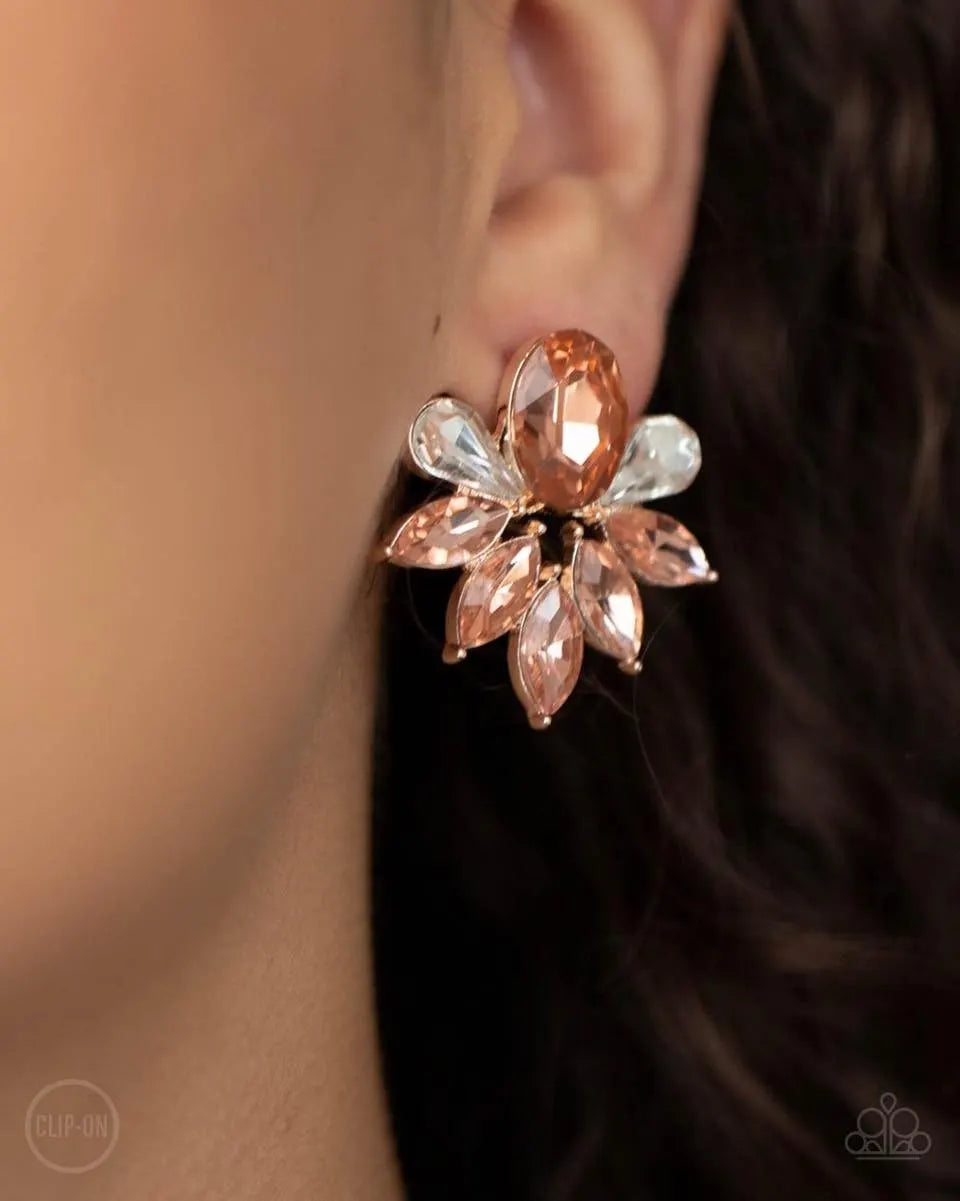 Fearless Finesse - Rose Gold clip earrings iridescent papa