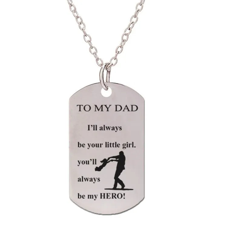 Father day keychain short necklace