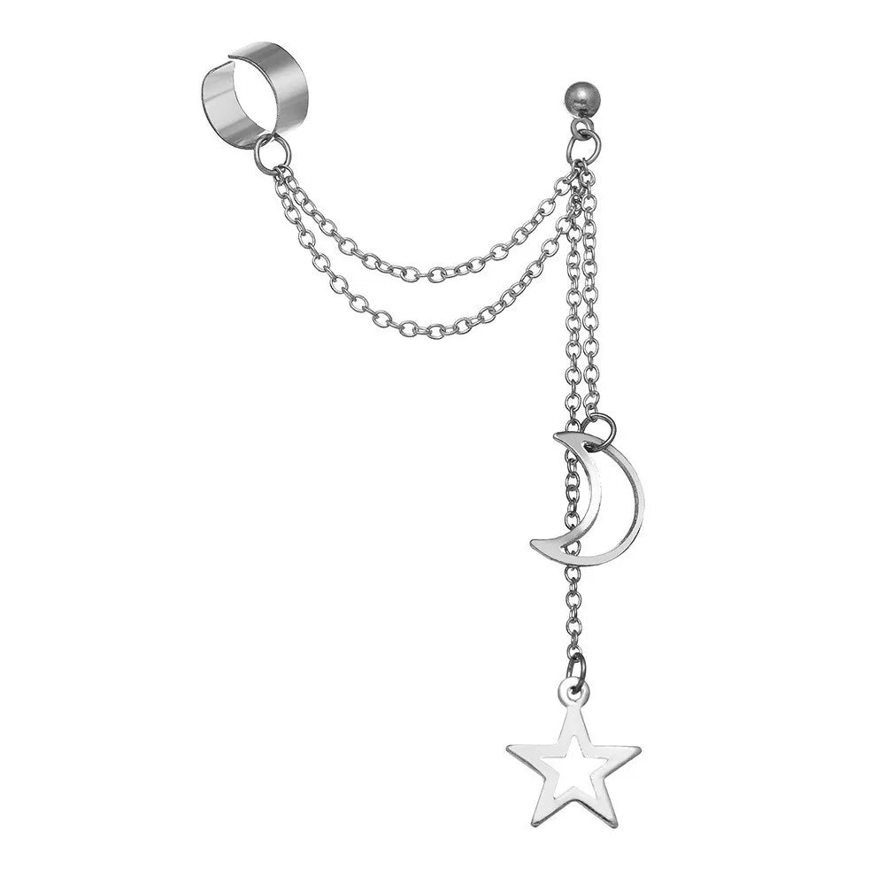 Moon and star cuff earrings 9351