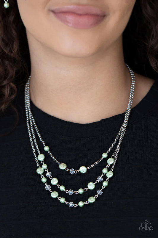 let the record green short necklace