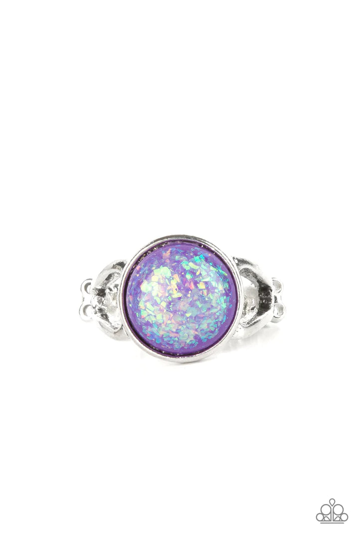Glitter Grove - band White purple iridescent ring papa