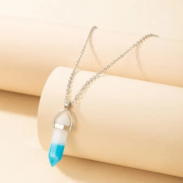 Healing crystal multiple colors short necklace