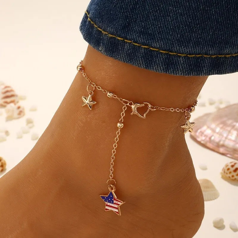 Usa gold anklet