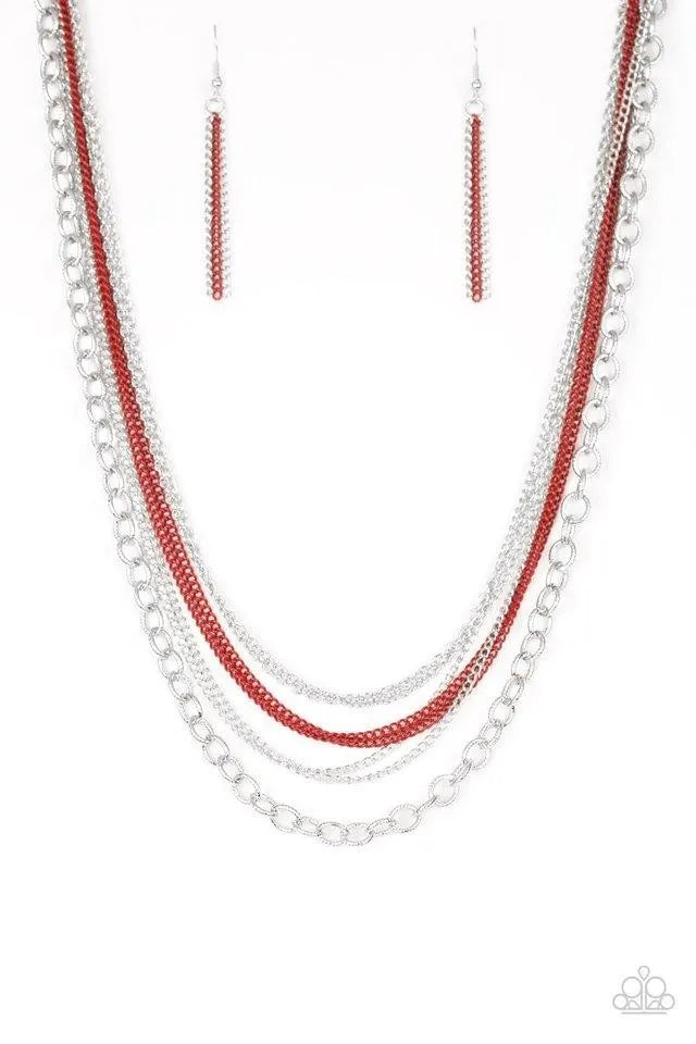 Intensely Industrial red short necklace papa