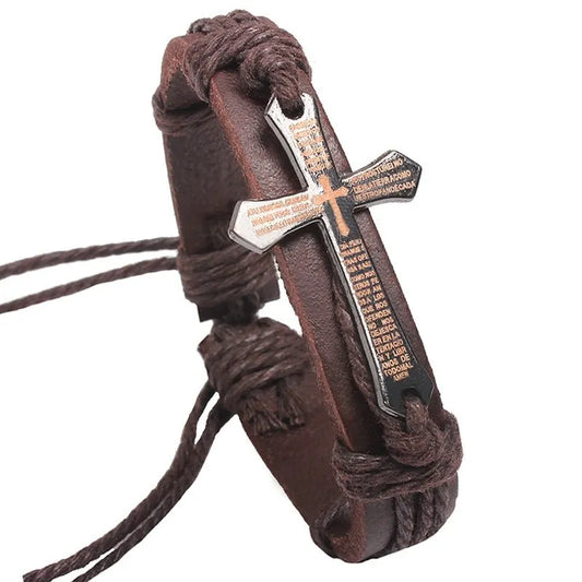 Faith brown bracelet 0622 cross