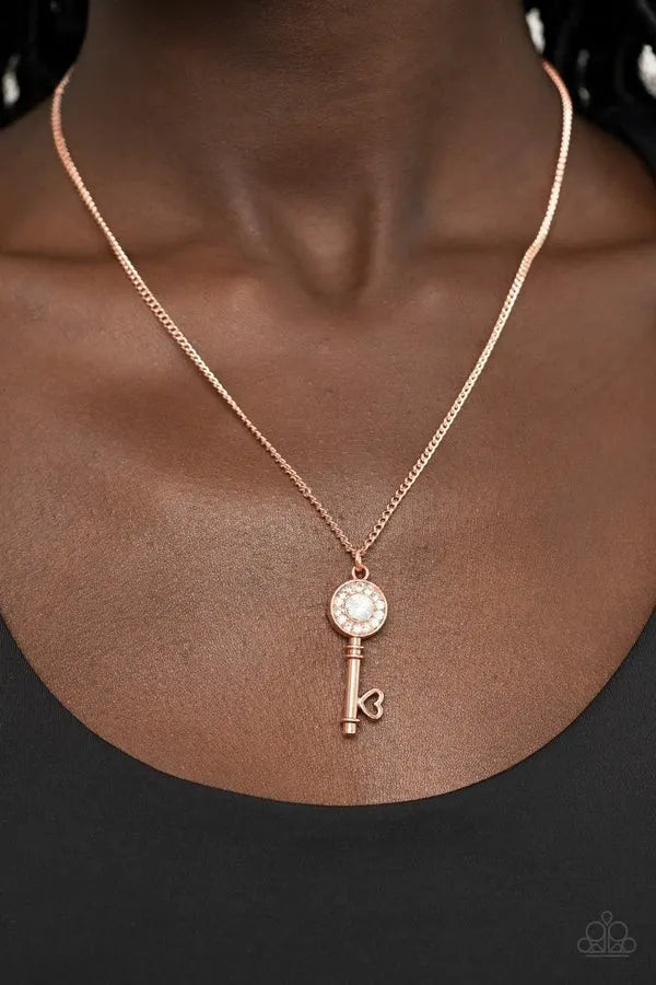 Prized Key Player - Copper short necklace