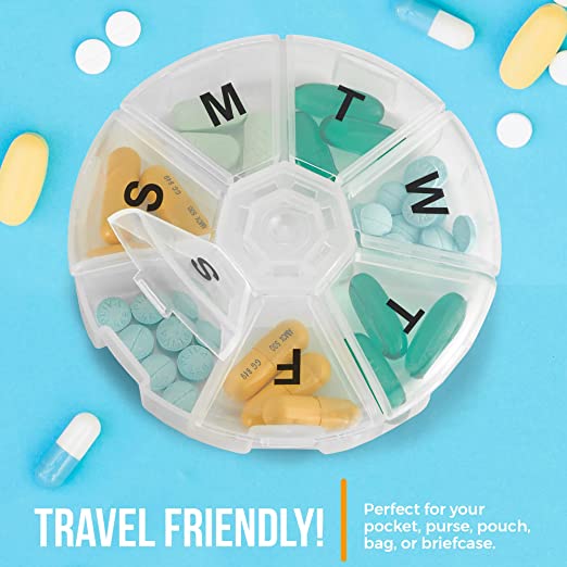 Travel circle pill organizer home 7749